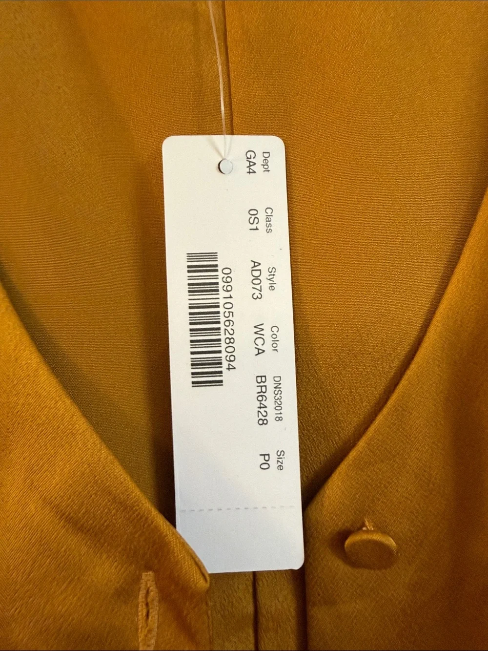 Satin Button-Front Midi Dress in Mustard